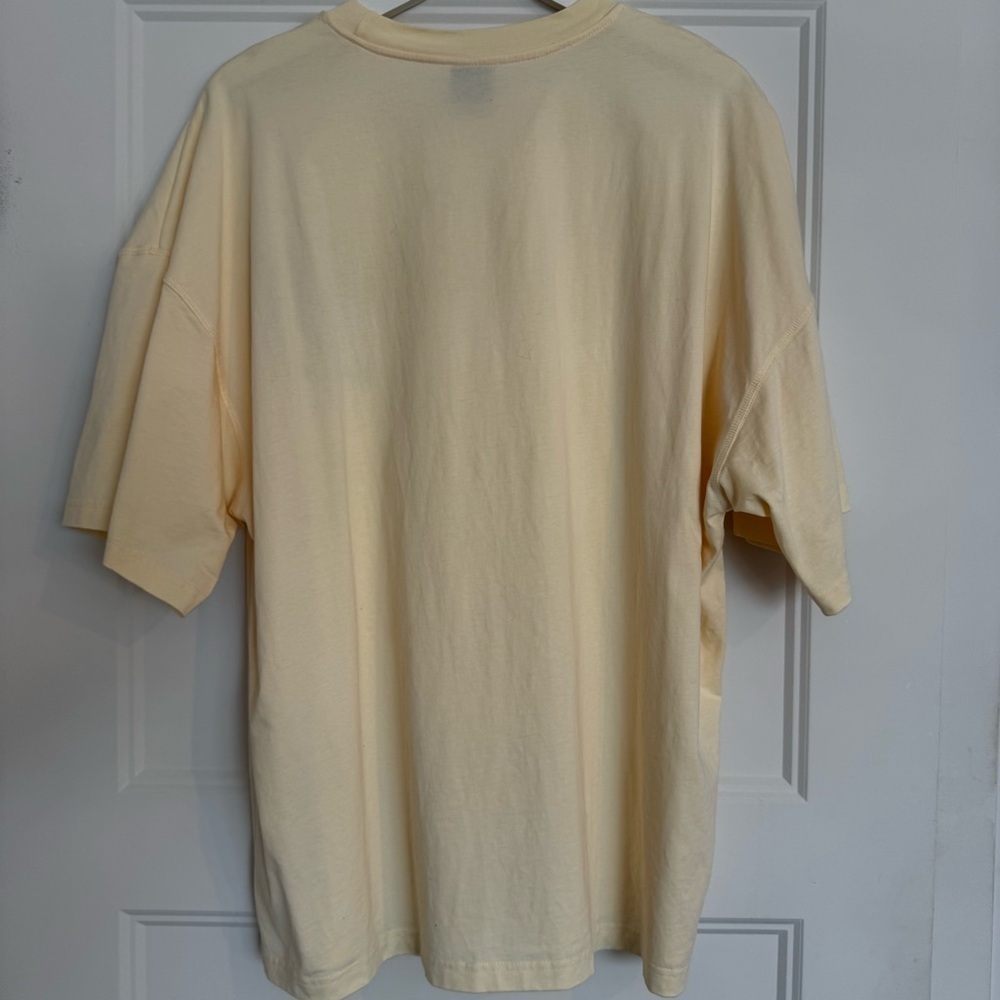 Nanushka Organic Cotton Embroidered Graphic Tee - Cream/Light Butter Yellow - L - Picture 6 of 11
